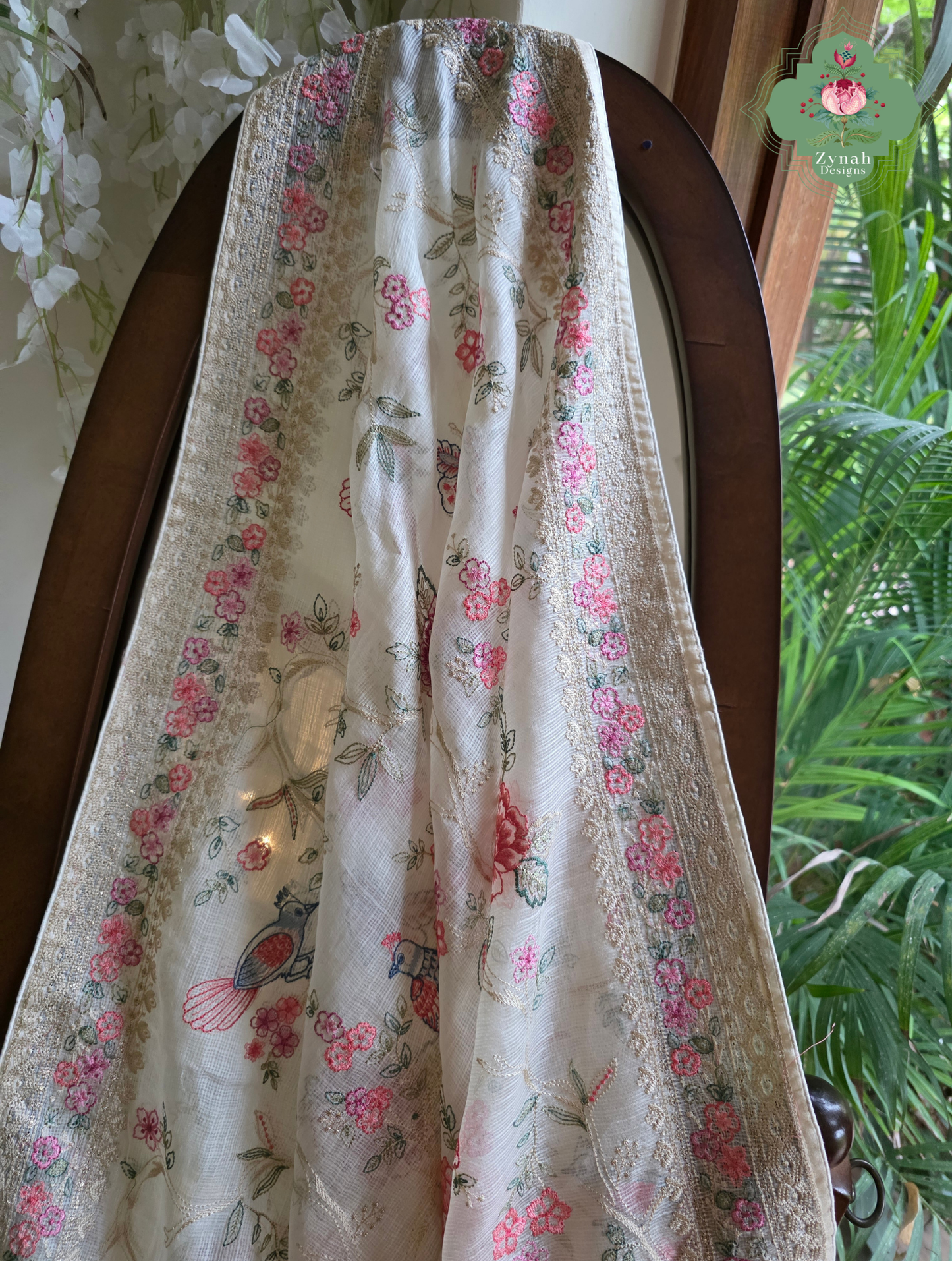 Summer Barefoot Off White Kota Tussar Silk Saree With Embroidery