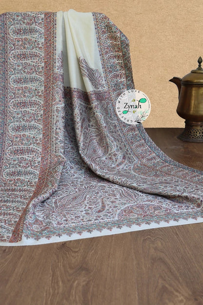 Zynah Pure Silk Kani Jamawar Saree with Grand Pallu & Border; Custom Stitched/Ready-made Blouse, Fall, Petticoat; Shipping available USA, Worldwide