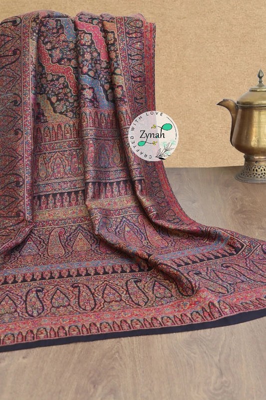 Zynah Pure Silk Kani Jamawar Saree with Grand Pallu & Border; Custom Stitched/Ready-made Blouse, Fall, Petticoat; Shipping available USA, Worldwide