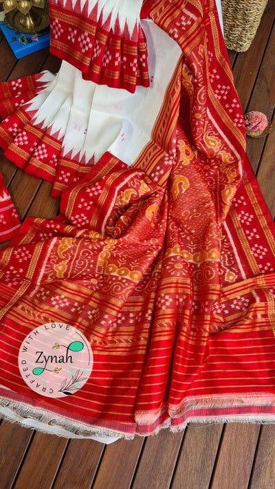 Zynah Handwoven Khandua Silk Saree; Custom Stitched/Ready-made Blouse, Fall, Petticoat; Shipping available USA, Worldwide