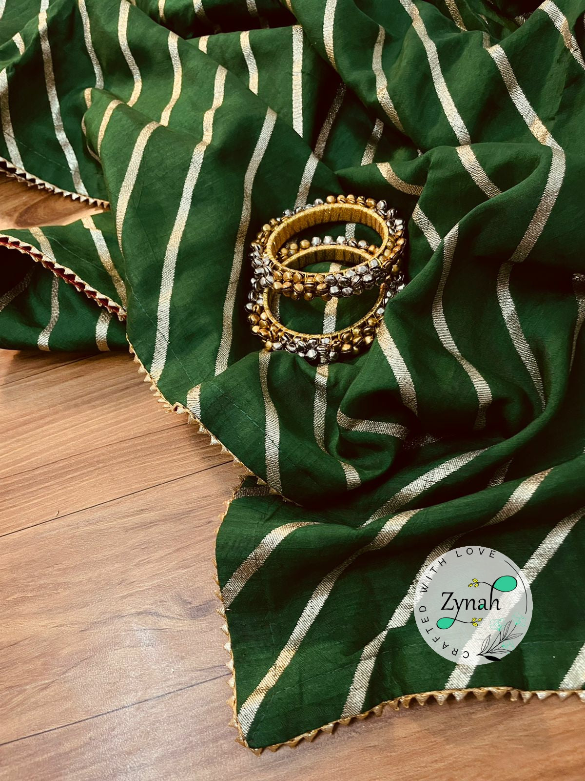 Zynah Pure Munga Silk Saree with Diagonal Stripes, Lehariya Style Weaving & Lace Border; Custom Stitched/Ready-made Blouse, Fall, Petticoat; Shipping available USA, Worldwide