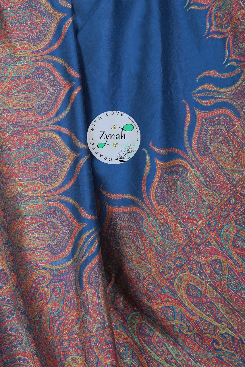 Zynah Pure Silk Kani Jamawar Saree with Grand Pallu & Border; Custom Stitched/Ready-made Blouse, Fall, Petticoat; Shipping available USA, Worldwide