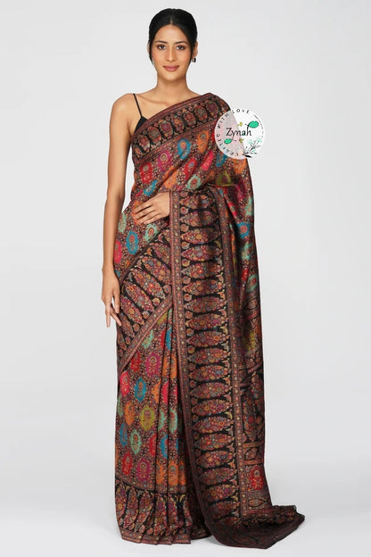 Zynah Pure Silk Kani Jamawar Saree with Grand Pallu & Border; Custom Stitched/Ready-made Blouse, Fall, Petticoat; Shipping available USA, Worldwide