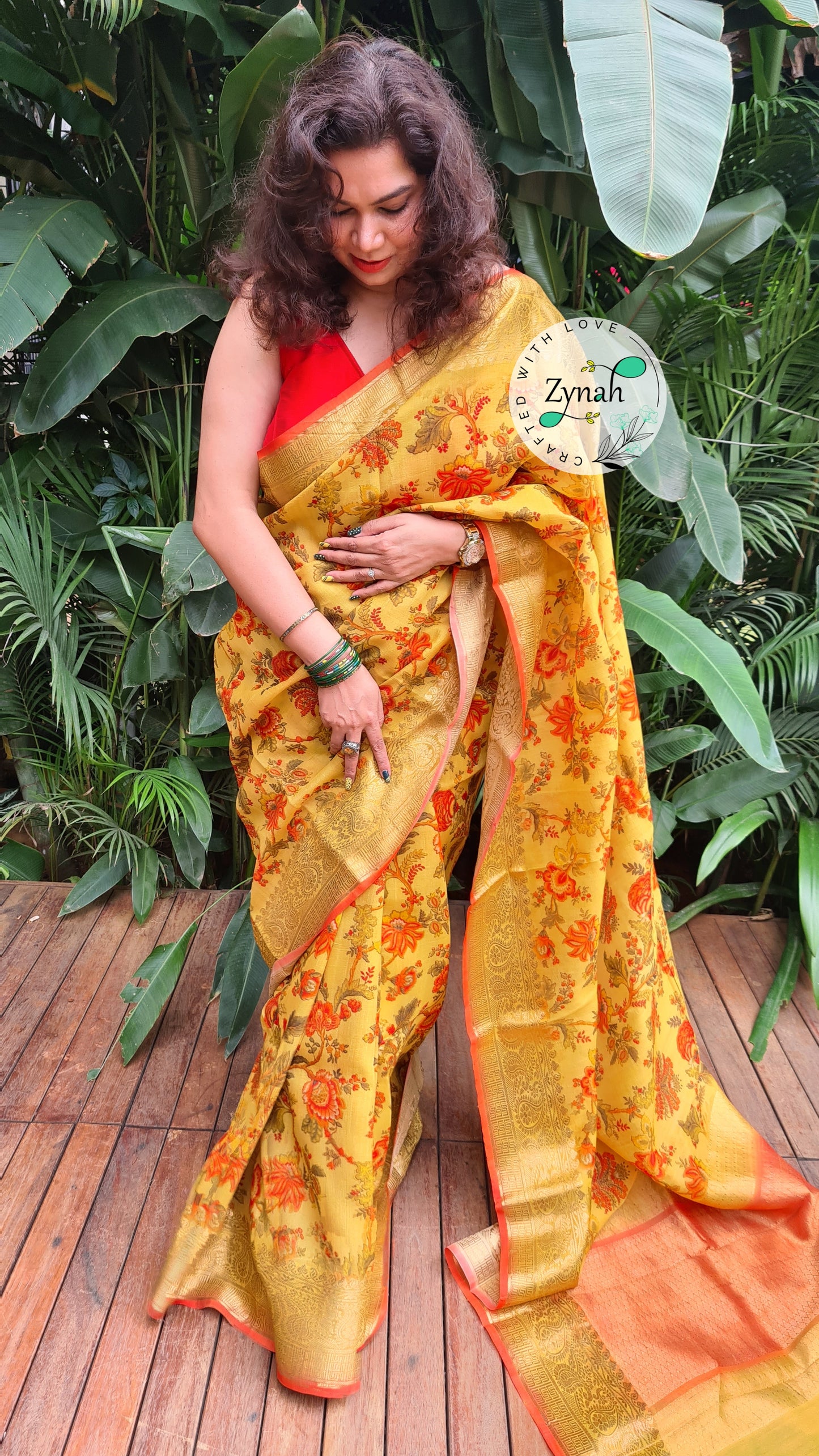 Zynah Pure Tussar Banarasi Silk Saree; Custom Stitched/Ready-made Blouse, Fall, Petticoat; Shipping available USA, Worldwide