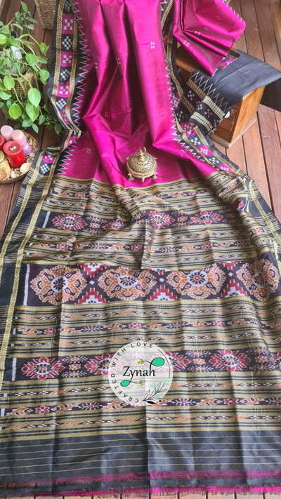 Zynah Handwoven Khandua Silk Saree; Custom Stitched/Ready-made Blouse, Fall, Petticoat; Shipping available USA, Worldwide