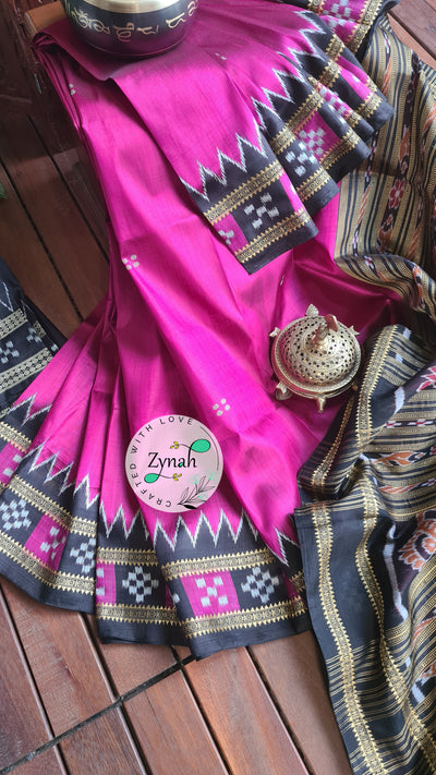 Zynah Handwoven Khandua Silk Saree; Custom Stitched/Ready-made Blouse, Fall, Petticoat; Shipping available USA, Worldwide