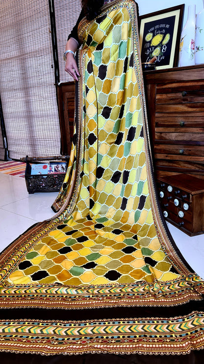 Zynah Pure Satin Silk Digital Printed Saree; Custom Stitched/Ready-made Blouse, Fall, Petticoat; Shipping available USA, Worldwide