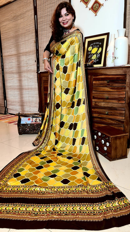 Zynah Pure Satin Silk Digital Printed Saree; Custom Stitched/Ready-made Blouse, Fall, Petticoat; Shipping available USA, Worldwide