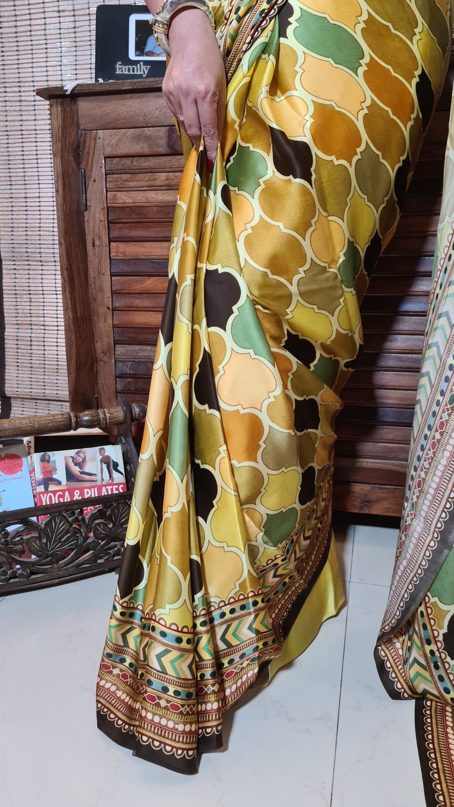 Zynah Pure Satin Silk Digital Printed Saree; Custom Stitched/Ready-made Blouse, Fall, Petticoat; Shipping available USA, Worldwide