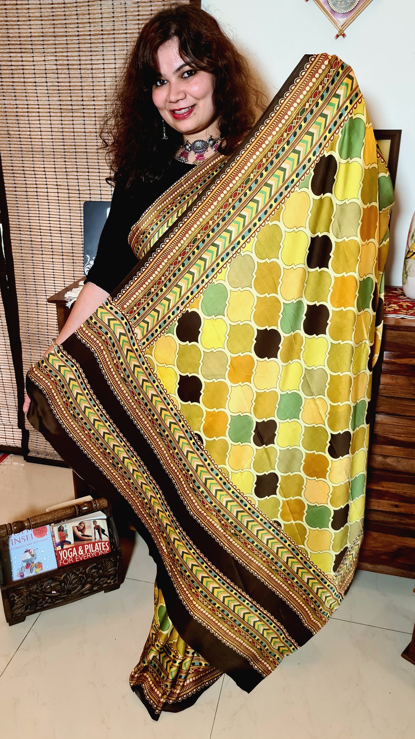 Zynah Pure Satin Silk Digital Printed Saree; Custom Stitched/Ready-made Blouse, Fall, Petticoat; Shipping available USA, Worldwide