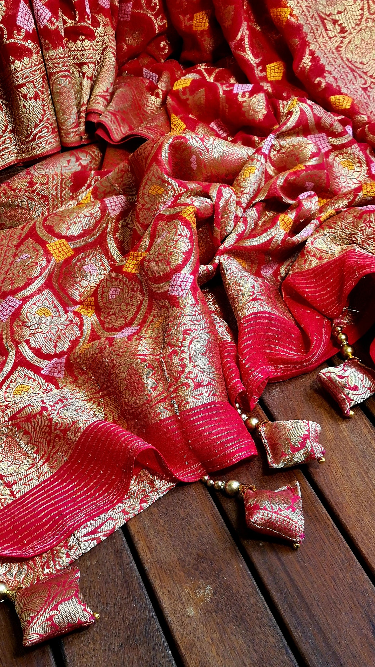 Zynah Pure Khaddi Georgette Saree with Jaal Zari Weave Inspired from Tanishq Jewellery; Custom Stitched/Ready-made Blouse, Fall, Petticoat; Shipping available USA, Worldwide