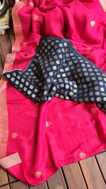 Zynah Pure Russian Silk Saree with Resham Woven Pallu, Brocade & Beads Tassels; Custom Stitched/Ready-made Blouse, Fall, Petticoat; Shipping available USA, Worldwide