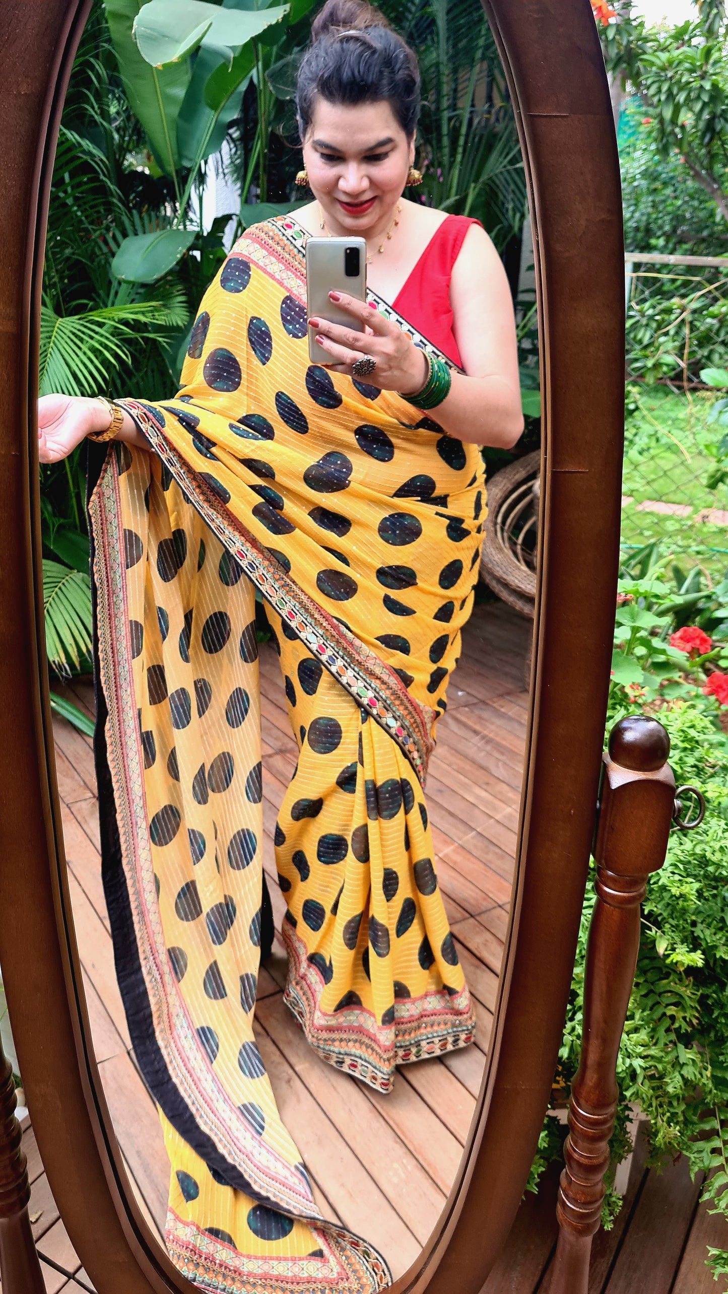 Zynah Pure Georgette Saree with Digital Prints, Sequence & Handcrafted Lace; Custom Stitched/Ready-made Blouse, Fall, Petticoat; Shipping available USA, Worldwide