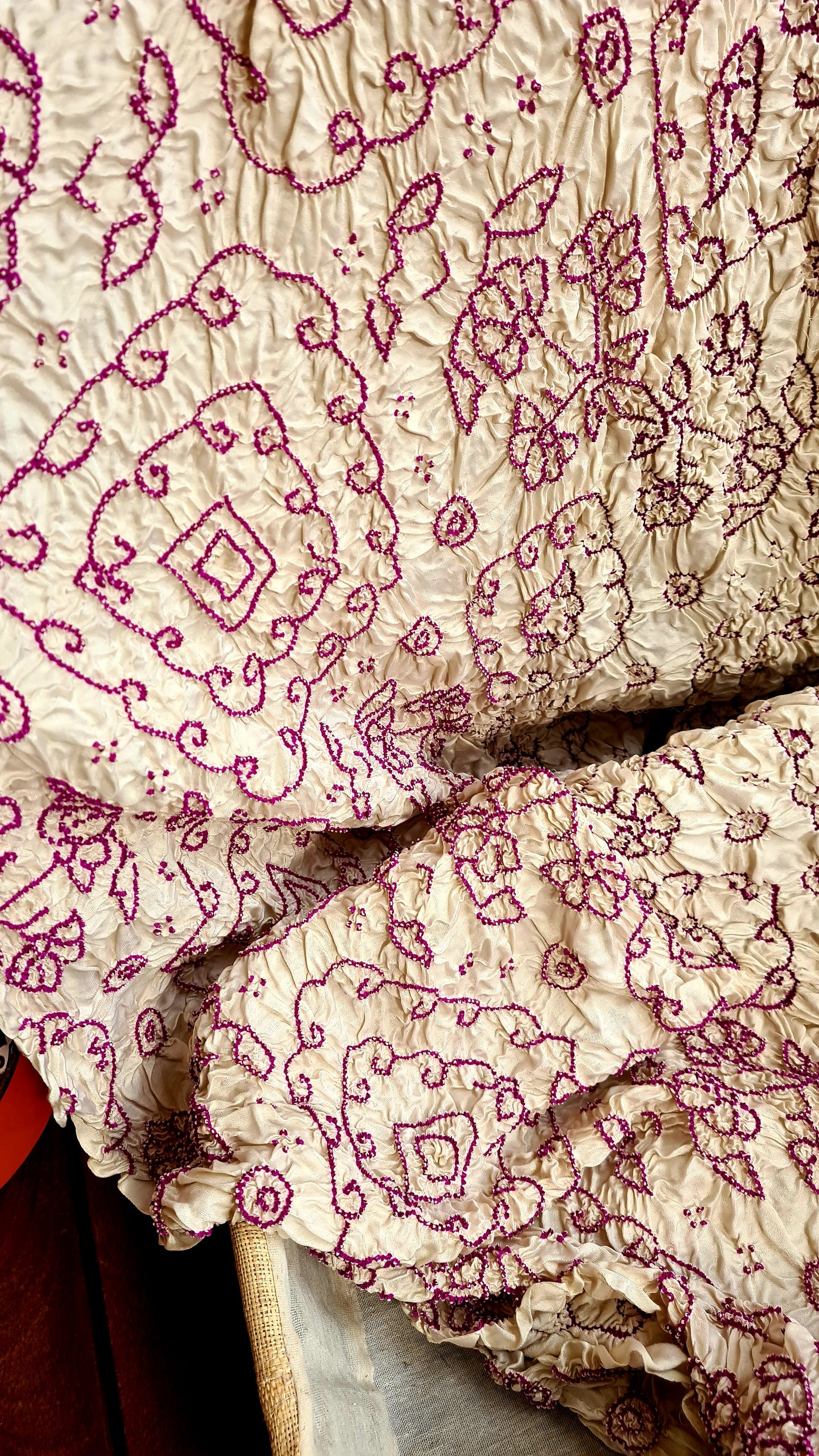Zynah Pure Gajji Silk Designer Bandhani Saree with Zari Border & Pallu; Custom Stitched/Ready-made Blouse, Fall, Petticoat; Shipping available USA, Worldwide