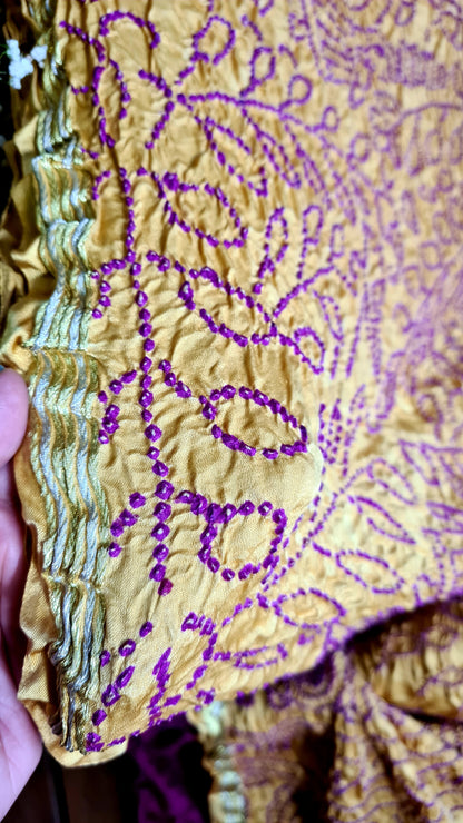 Zynah Pure Gajji Silk Designer Bandhani Saree with Zari Border & Pallu; Custom Stitched/Ready-made Blouse, Fall, Petticoat; Shipping available USA, Worldwide
