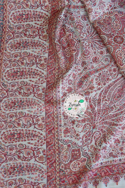 Zynah Pure Silk Kani Jamawar Saree with Grand Pallu & Border; Custom Stitched/Ready-made Blouse, Fall, Petticoat; Shipping available USA, Worldwide