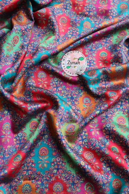 Zynah Pure Silk Kani Jamawar Saree with Grand Pallu & Border; Custom Stitched/Ready-made Blouse, Fall, Petticoat; Shipping available USA, Worldwide