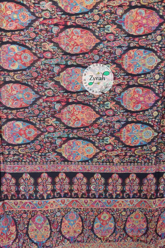 Zynah Pure Silk Kani Jamawar Saree with Grand Pallu & Border; Custom Stitched/Ready-made Blouse, Fall, Petticoat; Shipping available USA, Worldwide