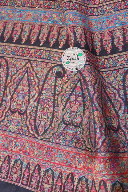 Zynah Pure Silk Kani Jamawar Saree with Grand Pallu & Border; Custom Stitched/Ready-made Blouse, Fall, Petticoat; Shipping available USA, Worldwide