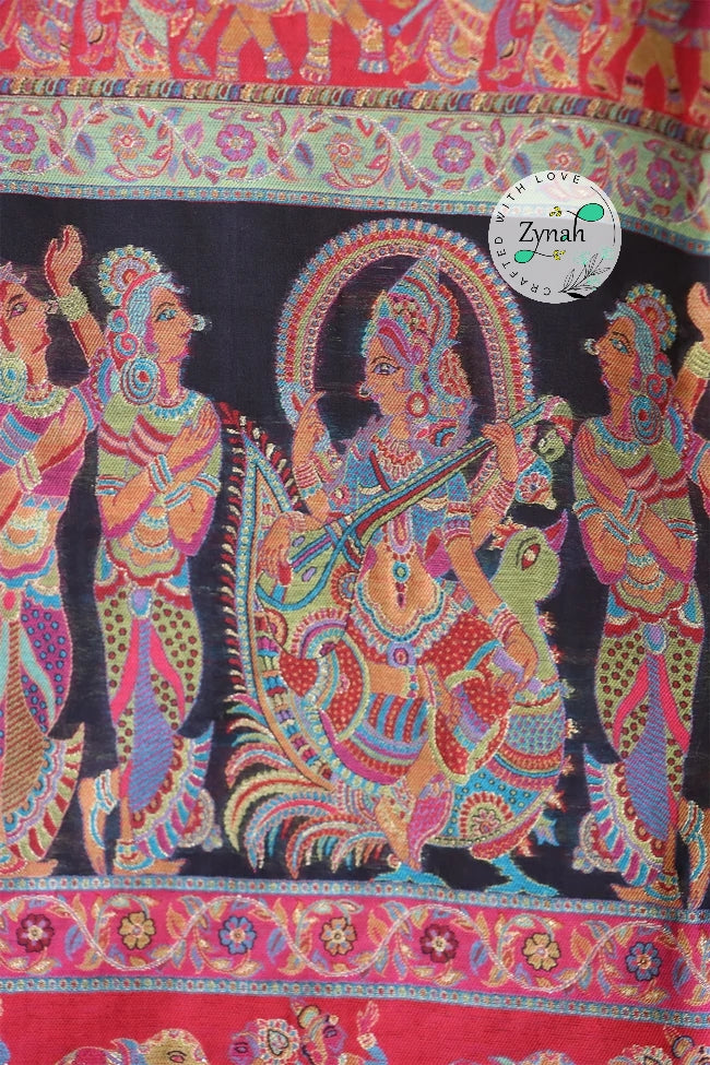 Zynah Pure Silk Kani Jamawar Saree with Butis Body, Grand Pallu & Border; Custom Stitched/Ready-made Blouse, Fall, Petticoat; Shipping available USA, Worldwide