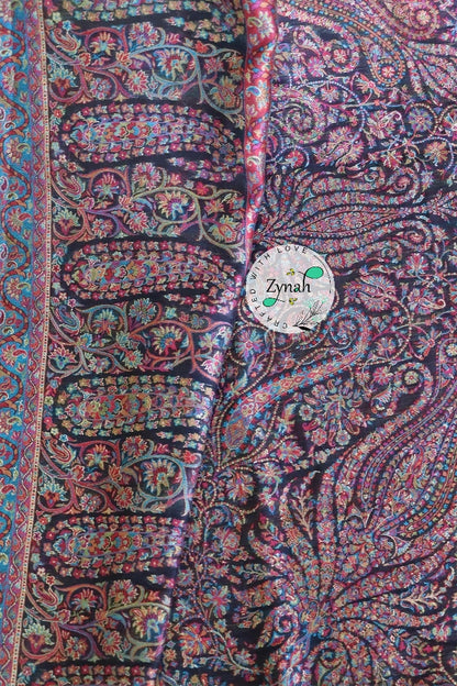 Zynah Pure Silk Kani Jamawar Saree with Grand Pallu & Border; Custom Stitched/Ready-made Blouse, Fall, Petticoat; Shipping available USA, Worldwide