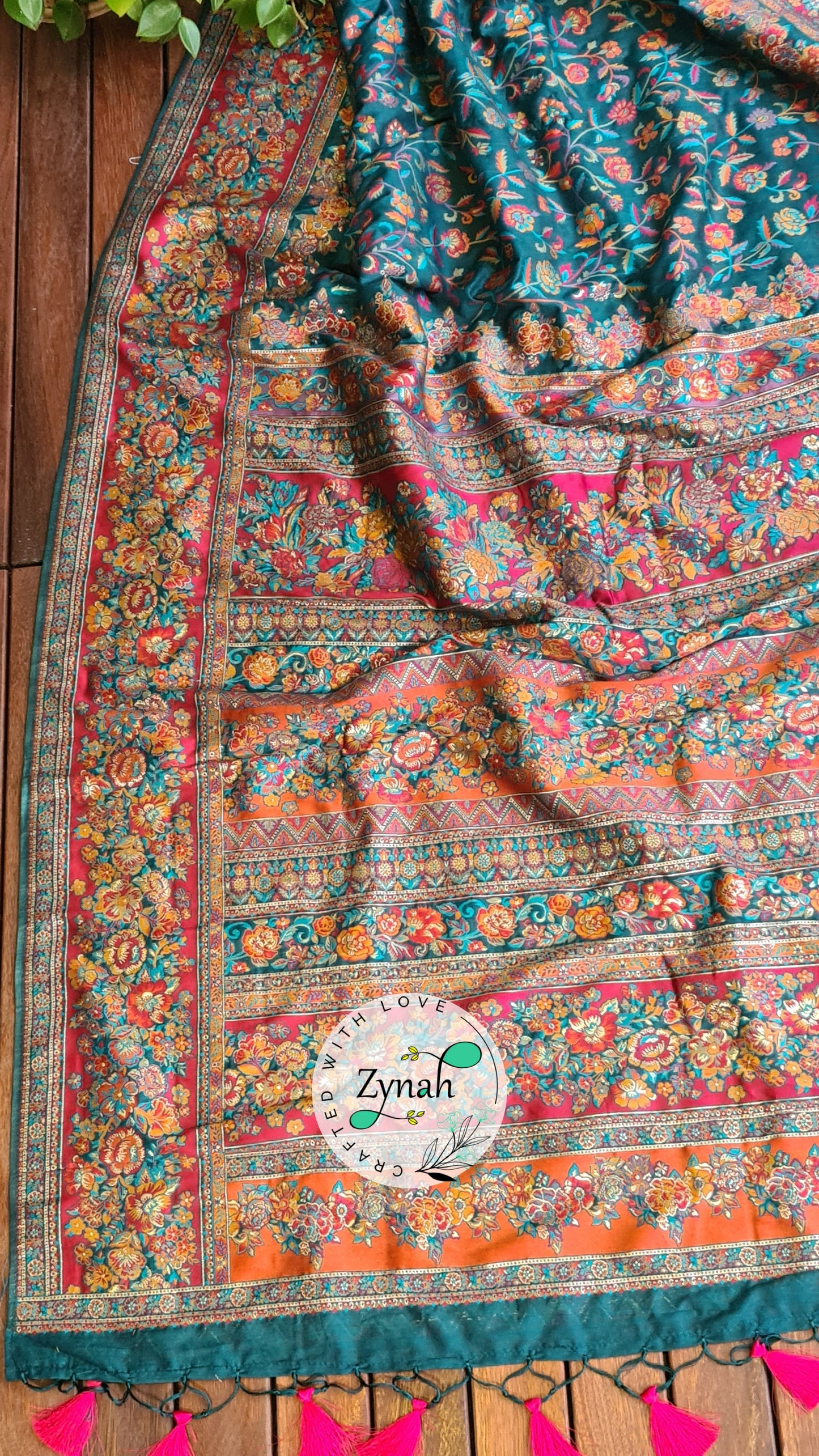Zynah Pure Kani Silk Cotton Saree with Grand Pallu; Custom Stitched/Ready-made Blouse, Fall, Petticoat; Shipping available USA, Worldwide