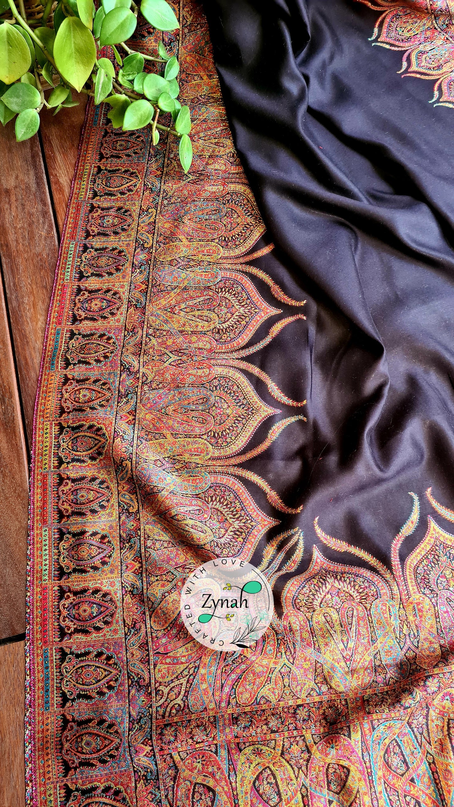 Zynah Pure Silk Kani Jamawar Saree with Grand Pallu & Border; Custom Stitched/Ready-made Blouse, Fall, Petticoat; Shipping available USA, Worldwide
