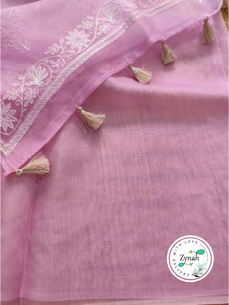 Zynah Pink & Teal Color Pure Organza Silk Saree with Chikankari  Embroidery Work in Dual Shades; Available in many colors; stitched readymade blouse,fall,petticoat,available in USA