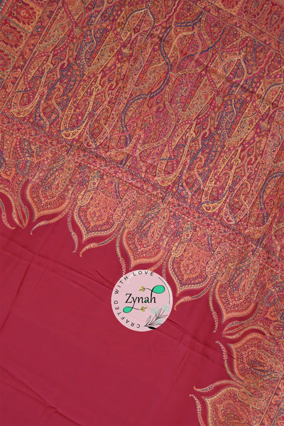 Zynah Pure Silk Kani Jamawar Saree with Grand Pallu & Border; Custom Stitched/Ready-made Blouse, Fall, Petticoat; Shipping available USA, Worldwide