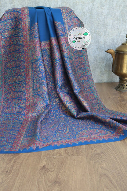 Zynah Pure Silk Kani Jamawar Saree with Grand Pallu & Border; Custom Stitched/Ready-made Blouse, Fall, Petticoat; Shipping available USA, Worldwide