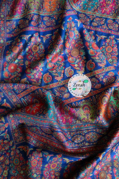 Zynah Pure Silk Kani Jamawar Saree with Grand Pallu & Border; Custom Stitched/Ready-made Blouse, Fall, Petticoat; Shipping available USA, Worldwide