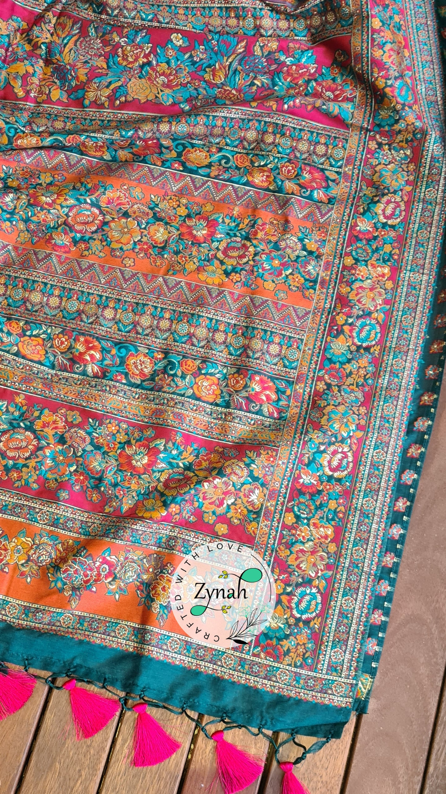 Zynah Pure Kani Silk Cotton Saree with Grand Pallu; Custom Stitched/Ready-made Blouse, Fall, Petticoat; Shipping available USA, Worldwide