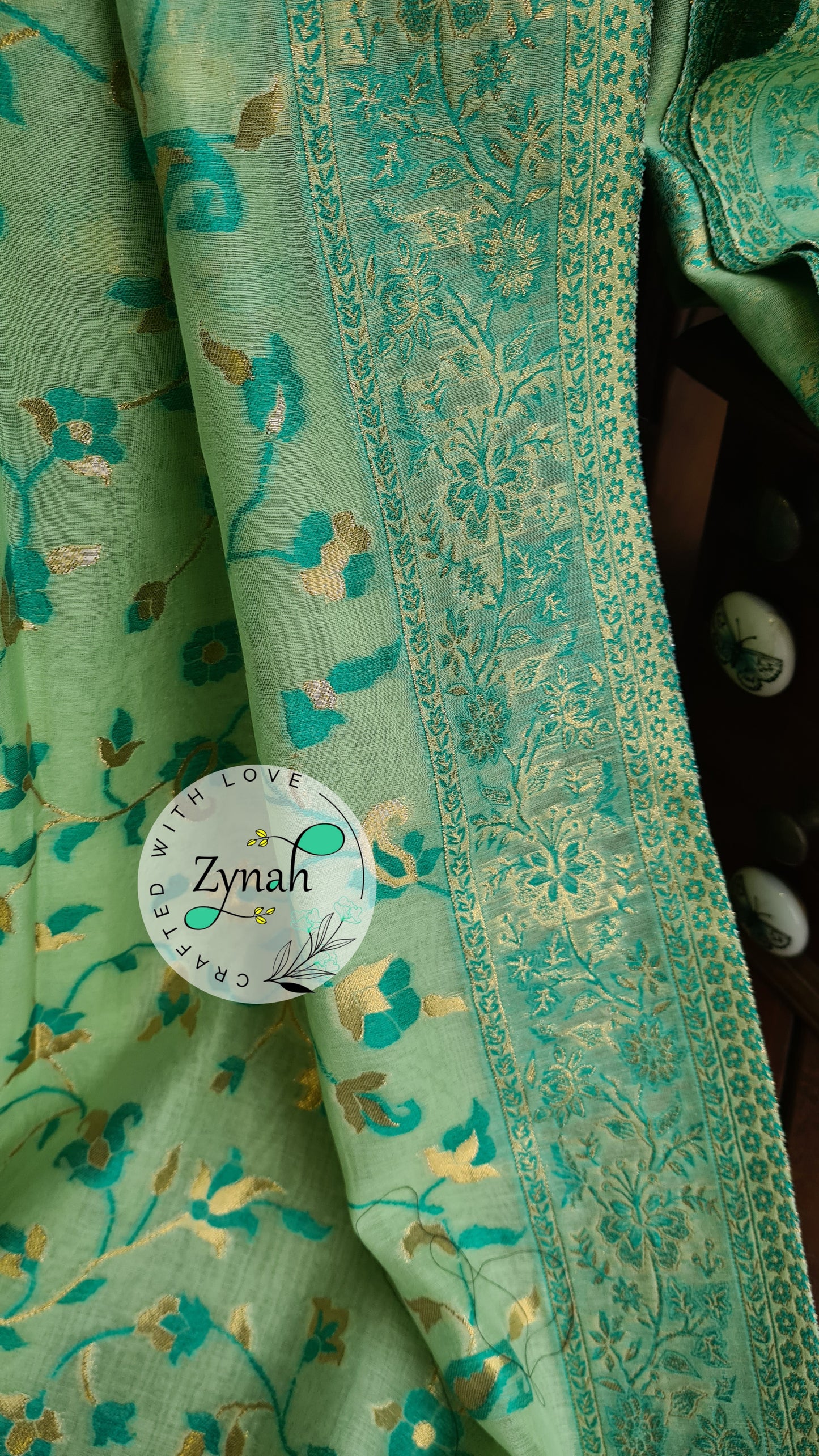 Zynah Pure Raw Silk Kani Saree with Grand Pallu; Custom Stitched/Ready-made Blouse, Fall, Petticoat; Shipping available USA, Worldwide
