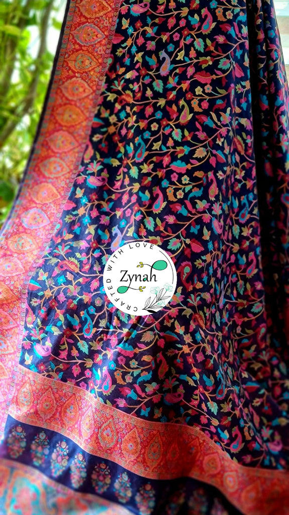 Zynah Pure Kani Silk Cotton Saree with Grand Pallu & Jaal woven body; Custom Stitched/Ready-made Blouse, Fall, Petticoat; Shipping available USA, Worldwide