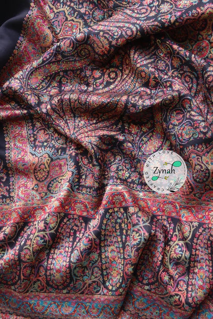 Zynah Pure Silk Kani Jamawar Saree with Grand Pallu & Border; Custom Stitched/Ready-made Blouse, Fall, Petticoat; Shipping available USA, Worldwide