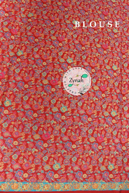 Zynah Pure Silk Kani Jamawar Saree with Grand Pallu & Border; Custom Stitched/Ready-made Blouse, Fall, Petticoat; Shipping available USA, Worldwide