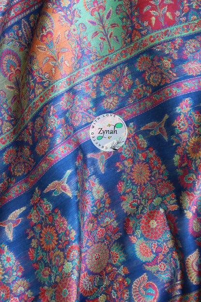 Zynah Pure Silk Kani Jamawar Saree with Butis Body, Grand Pallu & Border; Custom Stitched/Ready-made Blouse, Fall, Petticoat; Shipping available USA, Worldwide
