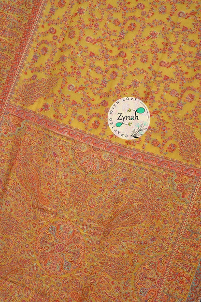 Zynah Pure Silk Kani Jamawar Saree with Grand Pallu & Border; Custom Stitched/Ready-made Blouse, Fall, Petticoat; Shipping available USA, Worldwide
