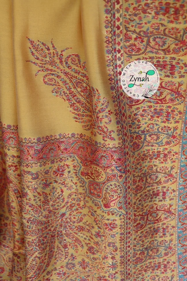 Zynah Pure Silk Jamawar Kani Saree with Grand Pallu; Custom Stitched/Ready-made Blouse, Fall, Petticoat; Shipping available USA, Worldwide