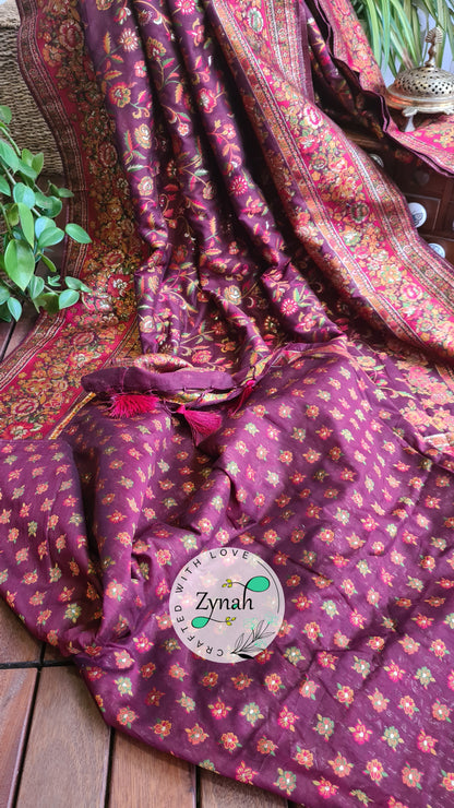 Zynah Pure Kani Silk Cotton Saree with Grand Pallu; Custom Stitched/Ready-made Blouse, Fall, Petticoat; Shipping available USA, Worldwide