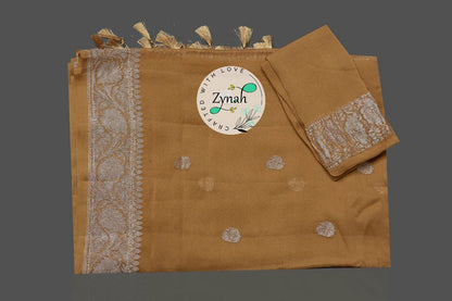 Zynah Pure Banarasi Handloom Khaddi Georgette Saree with Zari Border & Butis; Custom Stitched/Ready-made Blouse, Fall, Petticoat; Shipping available USA, Worldwide