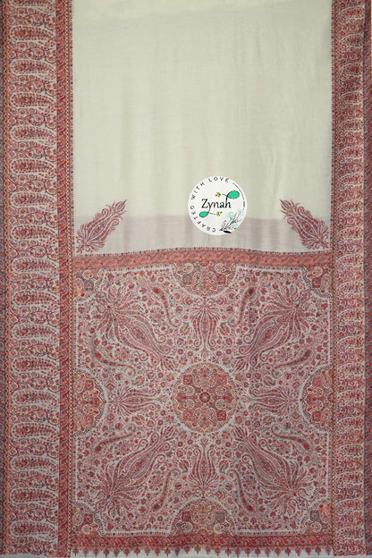 Zynah Pure Silk Kani Jamawar Saree with Grand Pallu & Border; Custom Stitched/Ready-made Blouse, Fall, Petticoat; Shipping available USA, Worldwide