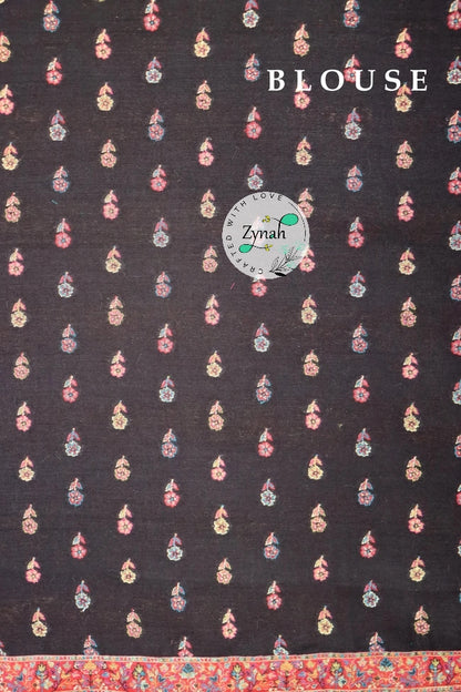 Zynah Pure Silk Kani Jamawar Saree with Grand Pallu & Border; Custom Stitched/Ready-made Blouse, Fall, Petticoat; Shipping available USA, Worldwide