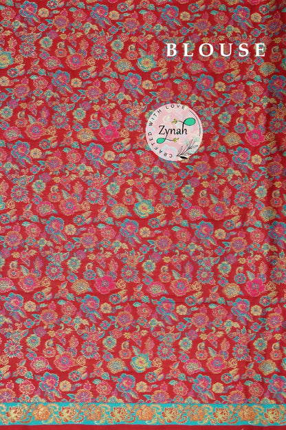 Zynah Pure Silk Kani Jamawar Saree with Grand Pallu & Border; Custom Stitched/Ready-made Blouse, Fall, Petticoat; Shipping available USA, Worldwide