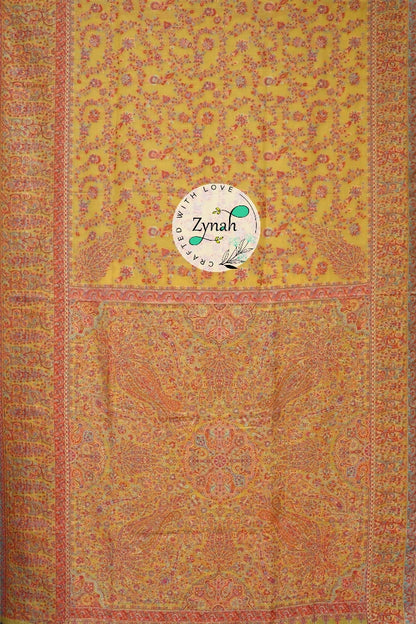 Zynah Pure Silk Kani Jamawar Saree with Grand Pallu & Border; Custom Stitched/Ready-made Blouse, Fall, Petticoat; Shipping available USA, Worldwide