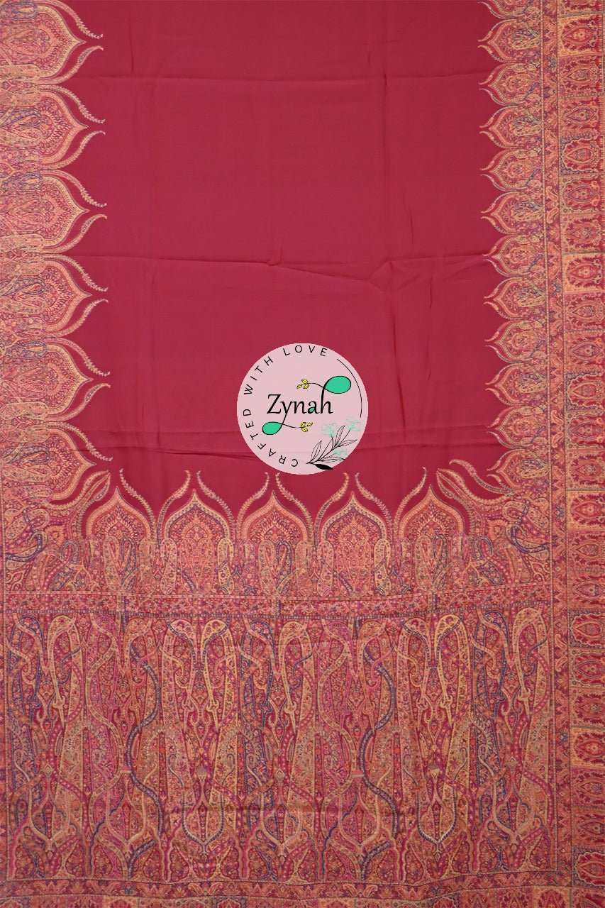 Zynah Pure Silk Kani Jamawar Saree with Grand Pallu & Border; Custom Stitched/Ready-made Blouse, Fall, Petticoat; Shipping available USA, Worldwide
