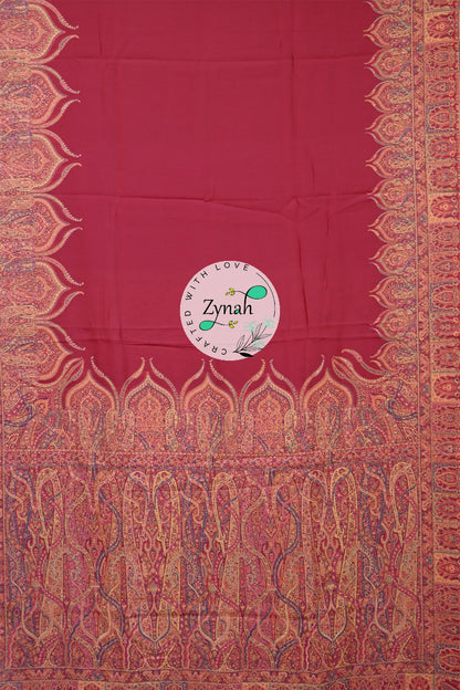 Zynah Pure Silk Kani Jamawar Saree with Grand Pallu & Border; Custom Stitched/Ready-made Blouse, Fall, Petticoat; Shipping available USA, Worldwide