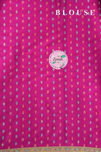 Zynah Pure Silk Kani Jamawar Saree with Grand Pallu & Border; Custom Stitched/Ready-made Blouse, Fall, Petticoat; Shipping available USA, Worldwide