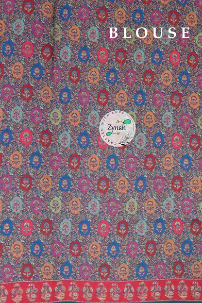 Zynah Pure Silk Kani Jamawar Saree with Butis Body, Grand Pallu & Border; Custom Stitched/Ready-made Blouse, Fall, Petticoat; Shipping available USA, Worldwide
