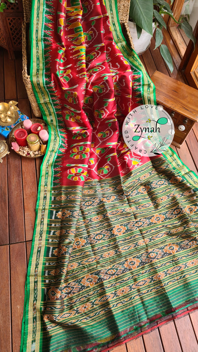 Zynah Handwoven Khandua Silk Saree; Custom Stitched/Ready-made Blouse, Fall, Petticoat; Shipping available USA, Worldwide